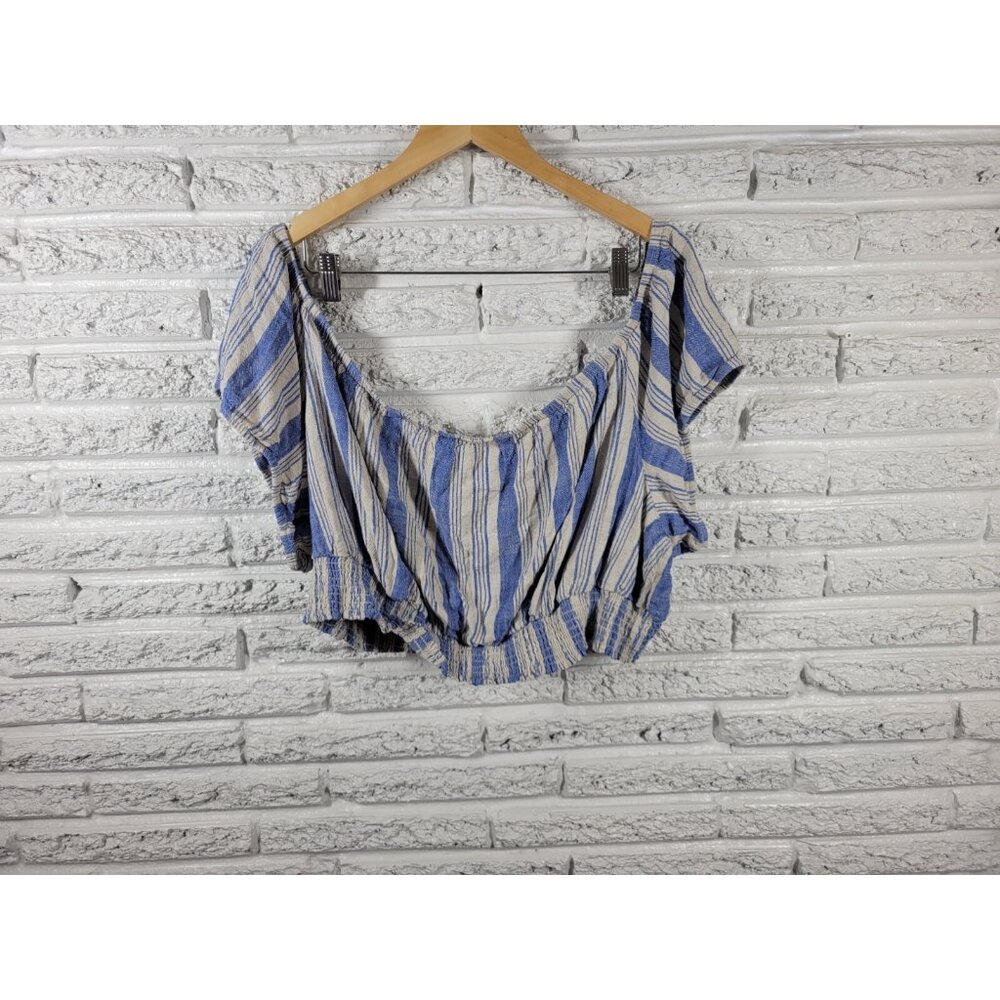 Torrid Womens Top 5 5X Plus Crop Cap Sleeve On Off Shoulder STR140E